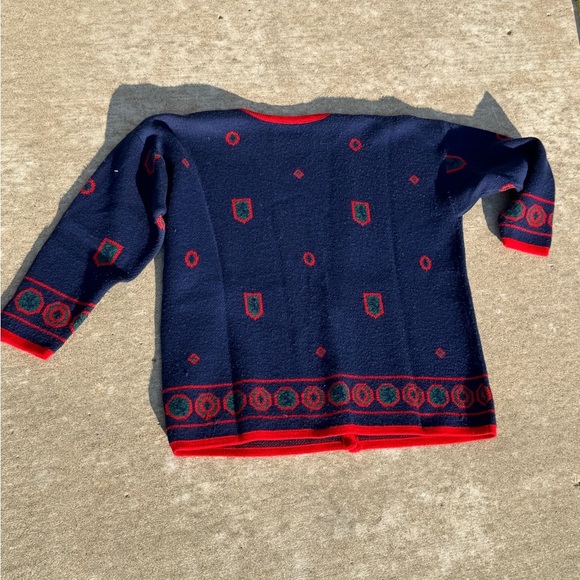 Pendleton Cardigan Women’s 2XL vintage Wool Knit Blue Red Geometric USA Made - Picture 6 of 7